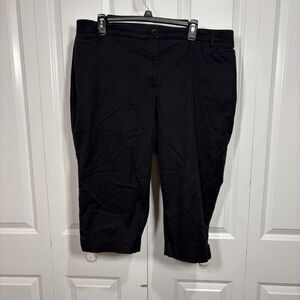 Talbots Skimmer Pants Women 20WP Black Stretch Cropped Chino Casual Classic